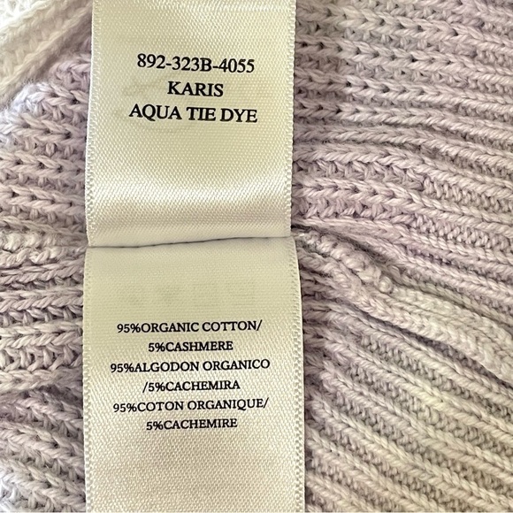 NEW Rails Karis Cotton Cashmere Rib Knit Pullover Sweater Aqua Tie Dye Small - Picture 16 of 16
